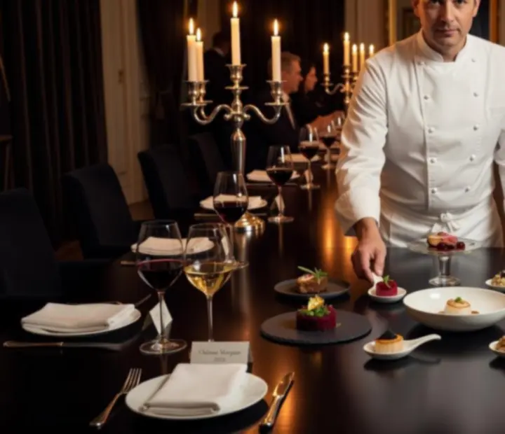 Vícechodové degustační menu servírované v intimním večerním osvětlení.